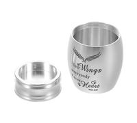 HOLIDYOYO Small Stainless Steel Pet Cremation Urn Mini Ashes Keepsake Box for Dog and Cat Memorial with Openable Guardian Wings Design, Suitable for Funeral and Burial