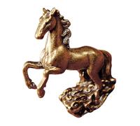 HOLIDYOYO Solid Brass Horse Figurine Standing on Clouds Metal Pisa Statue Chinese Style Gold Horse Ornament Feng Shui Decor for Home Office Success and Good Fortune