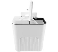 HOLIDYOYO Space-saving Dual Flip Lid Trash Bin for Dry and Wet Waste Separation, Wall-mounted Plastic Kitchen Can 9L White, Ideal for Home and Living Rooms