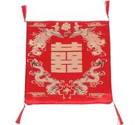 HOLIDYOYO Square Seat Cushion Chair Pad Dragon Phoenix Pattern, Multi-purpose Comfortable Kneeling Mat for Office and Home, Traditional Chinese Sitting Mat for Wedding Ceremony and Tea