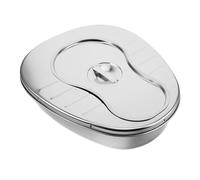 HOLIDYOYO Stainless Steel Bedpan for Elderly with Lid Large Capacity Portable Commode for Home and Hospital Use Bedside Toilet for Bedridden Patients