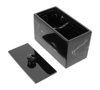 HOLIDYOYO Storage Box Black Marble Vein Design with Lid for Organizing Resin Large Capacity Makeup Organizer Cotton Pads and Sundries and Suitable for Bathroom Dressing Table