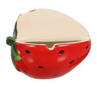 HOLIDYOYO Strawberry Ceramic Ashtray Decorative Ash Holder for Indoor and Outdoor Use Hand-painted Fruit Design Home Desktop Smoking Accessory