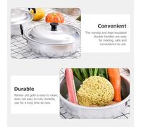 HOLIDYOYO Thickened 22cm Small Aluminum Ramen Pot with Double Handles, Deep 8cm Noodles Cooking Saucepan for Home Gas Stove, Mini Soup and Porridge Pot