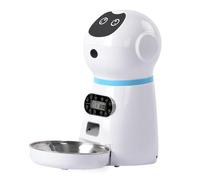 HOLIDYOYO Timed Automatic Cat Feeder with Digital Timer and USB Intelligent Robot for Pets Food Grade Bowl Infrared Detection Voice Recording Anti-jam Design Suitable for Cats and Dogs
