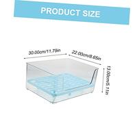 HOLIDYOYO Transparent Small Animal Litter Box with Grate Medium Rabbit Potty Trainer for Guinea Pigs Hamsters Chinchillas Pet Toilet Corner Tray for Cage Use at Home and Random Color