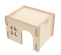 HOLIDYOYO Versatile Small Pet Hideout Wooden Guinea Pig Habitat Chinchilla House Hamster Toy Rat Hideout Feeding Watering Platform