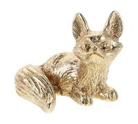 HOLIDYOYO Vintage Brass Fox Cabinet Door Handle Retro Animal Drawer Pull with Mounting Screws for Cupboard, Dresser and Furniture Hardware in Original Brass Finish