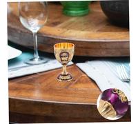 HOLIDYOYO Vintage Gold Metal Chalice Goblet Embossed European Design Drinking Cup for Wine Whiskey Liqueur Home Bar Kitchen Decor with Timeless Retro Charm