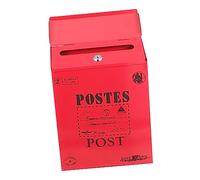 HOLIDYOYO Vintage Red Metal Mailbox with Lock, Wall-Mounted Outdoor Post Box for Garden and Home, Hanging Iron Letter Box with Secure Locking Mechanism, Rustic Style Mail Organizer