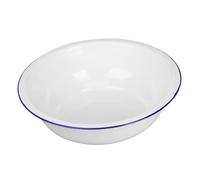 HOLIDYOYO Vintage White Enamelware Basin Large Mixing Bowl for Kitchen Use Spacious Stain-Resistant Salad and Sourdough Bowl Clean Enamel Basin for Washing Vegetables and Fruit