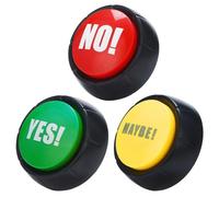 HOLIDYOYO Voice Button Toy Set 3 Pieces Yes No Maybe Sound Buttons for Party Games Office Fun Stress Relief Electronic Noise Maker Prank