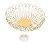 HOLIDYOYO Wire Basket for Fruit and Snacks Capacity Hollow Bread Holder with Smooth Base Elegant Nordic Style Decorative Storage for Kitchen and Living Organization