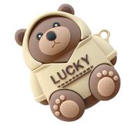HOLIDYOYO Wireless Earbuds Case with Hoodie Bear Design, Full Protective Soft Silicone Cover Compatible with Airpods 1/2, Lightweight Earphone Protective Shell for Travel and Daily Use