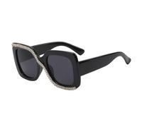 HOLIDYOYO Women Retro Sunglasses Large Square Frame with Resin, Black | Sun Protection, Lightweight Feel, Summer Party and Photo Shoot Wear, Fashionable Unique Style for Women