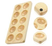 HOLIDYOYO Wooden Egg Storage Tray 10 Eggs Organizer Kitchen Desktop Holder Storage Plate for Refrigerator and Countertop Use