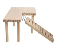 HOLIDYOYO Wooden Hamster Shelf Platform with Ladder for Improved Space Utilization and Bite-resistant Design Suitable for Hamsters and Birds a Household