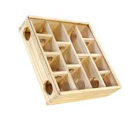 HOLIDYOYO Wooden Multi-grid Hamster Maze Toy 25x25x7cm Interactive Maze Playground Pet Supply for Hamsters Chinchillas and Small Rodents