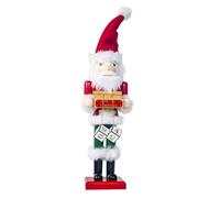 HOLIDYOYO Wooden Painted Santa Claus Nutcracker Doll Christmas Ornament Adornment Christmas Supply Desktop Decoration for Holiday Home