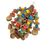 HOLIDYOYO Wooden Parrot Chew with Multicolored Design Safe Birdcage Pendant for Chewing Durable for Pet Birds to Reduce Boredom and Promote Playfulness