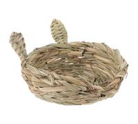 HOLIDYOYO Woven Grass Rabbit Nest Chew Toy Natural Edible Small Animal Bed Half Mouth Design for Hamster Chinchilla Guinea Pig Cage Accessory