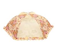 HOLIDYOYO Yellow Foldable Polyester Food Cover Mesh Tent Practical Kitchen Food Protector Dustproof Dish Cover for Dining Table Keeps Fresh and from Flies Easy to Use and Store