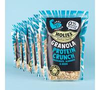 Holie’s Granola Protein Crunch 350g x 6 pack- High-Protein (20%) No Added Sugar Granola - Vegan, Gut-Friendly Prebiotic Fibre, Low Sugar, No Sweeteners - Hazelnuts, Almonds & Seeds