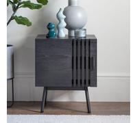 holien wooden side table with 1 door in black