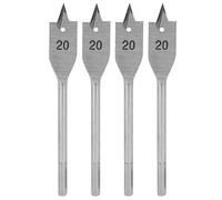 Holigie 4 piece flat wood drill bit set,20mm high carbon steel spade drill bit for woodworking woodworking tools replaceable forster drill bits and brad drill bits (HSS hardend)