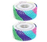 Holigie 960 piezas de alfileres de cabeza redonda de perlas multicolor, cabeza recta para hacer ramilletes, alfileres de ramillete multicolor para modistas, joyas, decoración de