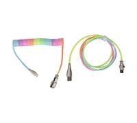 Holigie Gaming Keyboard Coil Cord,Gradient Color Rgb Luminous Custom Mechanical Keyboard Retractable Usb C Coiled Spring Cable For Gaming Keyboard (Type 1)
