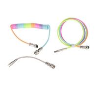 Holigie Gaming Keyboard Coil Cord,Gradient Color Rgb Luminous Custom Mechanical Keyboard Retractable Usb C Coiled Spring Cable For Gaming Keyboard (Type 3)