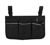 Holigie Multi Pocket Storage Bag with Reflective Strips,and Portable Durable Side Armrest Storage Bag for Wheelchairs Walkers Mobility Scooters
