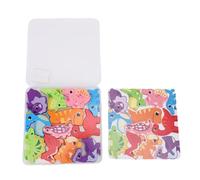 Holigie Puzzle Board, Wooden Animal Theme Shape Puzzles for Boys and Girls, Stacking and Sorting Educational Toy for Color Recognition and Logical Ability Learning, an Ideal Puzzle Gift. (Dinosaur)