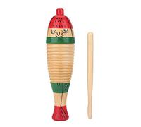 Holigie wooden fish shaped guaro,colorful childrens handheld music percussion instrument equipped with a mallet is an early education rhythm tool for toddlers and preschoolers