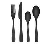 HOLIHIGH Matte Black Stainless Steel Cutlery Set for 6 People, Matt Black Flatware Tableware Set 24 Pieces, Silverware with Spoon Knife and Fork Set, Dishwasher Safe