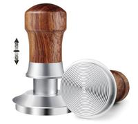 HOLIHOKY Coffee Tamper 58mm, Spring Loaded 58mm Tamper, 30lbs Calibrated Constant Pressure Espresso Tamper for Portafilter 58mm, 304 Stainless Steel Threaded Base, Walnut Wood Handle, Silver