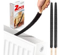 Holikme Radiator Cleaner Brush, 2 Pack Radiator Duster, Long Flexible with Wood Handle, Cleaning Brush for Radiator
