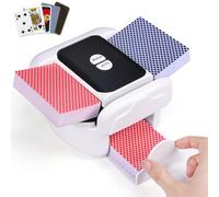 Holiky Automatic Card Shuffler Machine 2 Deck, Rechargeable Playing Cards Shuffling Machine with One-Press AUTO&Manual Mode, Electric Poker Card Shufflers for UNO, Skip-Bo, Phase 10, Party Card Games