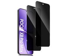Holilo For Xiaomi Poco X8 Pro Max for Privacy Tempered Glass Privacy Screen Protector, Pack of 2 Anti-Spy Privacy Screen Protector Black Edge Privacy Protective Glass