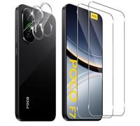 Holilo Tempered Glass Screen Protector for Xiaomi Poco F7 and Camera Protective Film - 2 + 2 Pieces, 9H Hardness, Anti-Scratch, Anti-Bubble, Tempered Glass Screen Protector