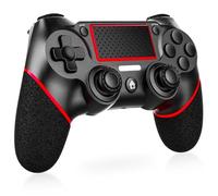 Holilo Wireless Controller für PS-4, Gamepad Joystick Replacement Controller Kompatibel mit PS4 Pro/Slim mit 6-Achsen Gyro/Dual Vibration Sensor/Hochpräzises Touchpanel/3,5mm Audiobuchse(Rot)
