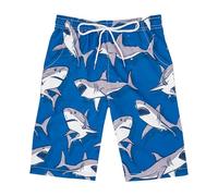 Holimaid Boys Swim Trunks Quick Dry Swim Shorts Boys Beach Board Shorts with Drawstring for Swimming Bathing (Blue Shark, 6-7 Years)