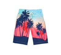 Holimaid Boys Swim Trunks Quick Dry Swim Shorts Boys Beach Board Shorts with Drawstring for Swimming Bathing (Coconut Tree, 10-11 Years)