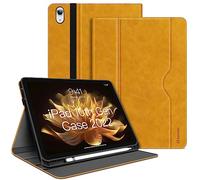 HOLIMET Case for iPad (A16) 11th Generation 11 Inch 2025/ iPad 10th Generation 2022 New iPad 10.9 Inch Case with Pencil Holder, Protective Cases Shockproof Cover, (Yellow)