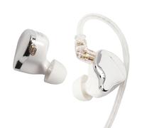 Holiper Dual-Magnet Wired Headphones High Resolution High Volume, HiFi Music and Gaming IEM Earbuds, Detachable USB Type C Cable Earphones with Hook, Noise Isolation in Ear Buds, with Mic, White