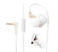 Holiper Dual-Magnet Wired Headphones High Resolution High Volume IEM Earbuds, Detachable Cable HiFi Earphones with Hook Wrap Around Over Ear, Noise Isolation Ear Buds, 3.5mm Jack, with Mic, White