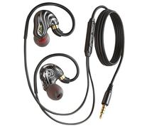 Holiper Wired Earphones, Dual Driver Headphones in Ear 3.5mm Jack 1.2m Braided Cord, Wired Earbuds with Hook Wrap Around Over Ear, Extra Bass, Mic, Volume Control, Noise Isolation