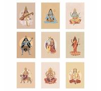 Holistic Atelier Hindu Deities Set of 9 Mini Art Prints A5 15x21 cm, Home Decor