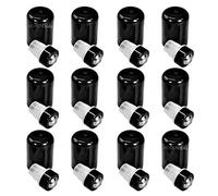 Holistic Oils Roller Top Inserts - 12 Pack, Fits 5ml & 15ml Essential Oil Bottles, Leak-Proof, Reusable, Black, Glass